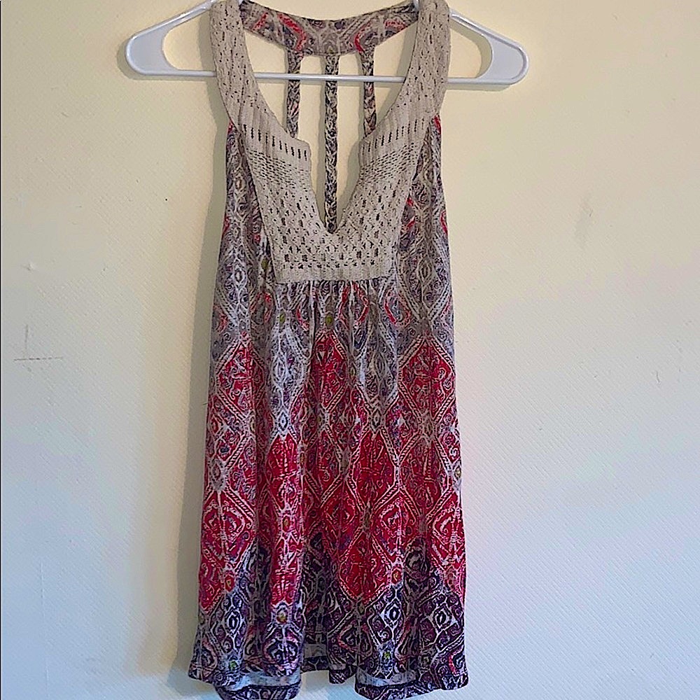 Lucky Brand 🍀 colorful knit tank w/ braided back
